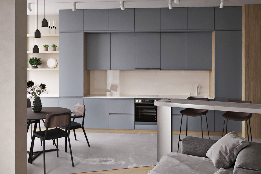 85m2-es lakás két gyerekszobával, nyugodt színekkel - három hálószoba, két fürdőszoba és egy konyha-nappali