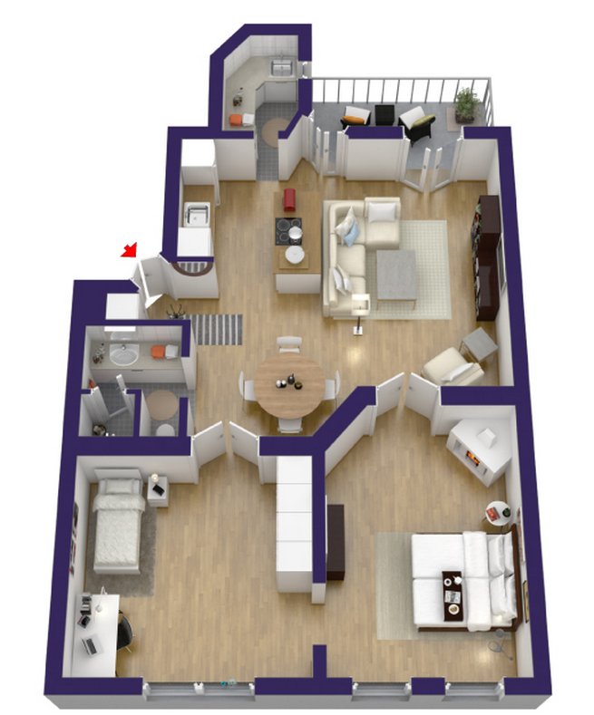 Sötét fa padló, modern elrendezés és a klasszikus otthonok bája egy 89nm-es lakásban