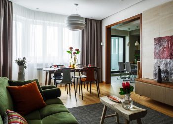 Meleg színek, otthonosan modern, időtálló lakberendezés sok szép fa felülettel - fiatal család 90m2-es, háromszobás lakása