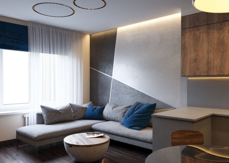 Modern belsőépítészet egy kétgyermekes család lakóparkban vásárolt új otthonában - 94m2, két gyerekszoba, nem párhuzamos falak