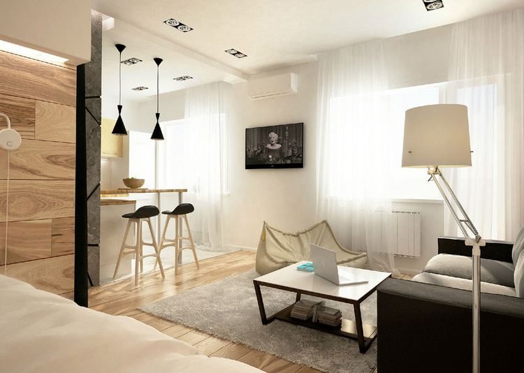 Lakberendezés egyedi ötletekkel - egy fiatal pár modern kis lakása