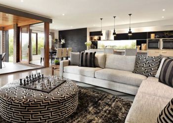 Elegáns, otthonos lakberendezés tágas, nyitott terekkel, semleges, természetes színekkel