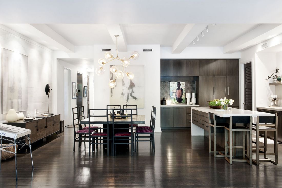 Panoráma ablakok, terasz, sötét fa és világos falak kontrasztja - egy szép loft lakás Panoráma ablakok, terasz, sötét fa és világos falak kontrasztja - egy szép loft lakás