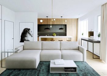 Három lakás letisztult, szellős berendezéssel, semleges, természetes színpalettával - 46, 78, 85m2