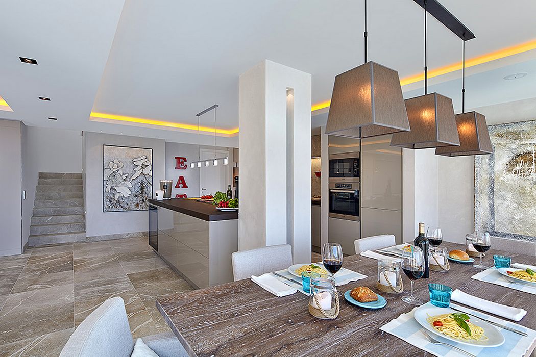 Mediterrán vízparti ház modern lakberendezés és dekoráció Mediterrán vízparti ház modern lakberendezés és dekoráció