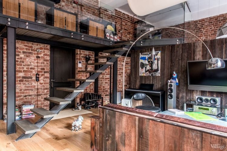 Tégla, fa, fém, üveg - nyers loft, ipari design