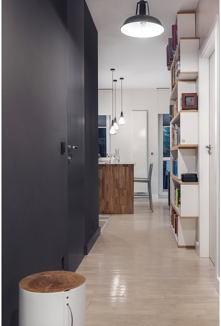 Fiatal háromtagú család 60m2-es lakása - könyvek, graffiti, beton és fa felületek Fiatal háromtagú család 60m2-es lakása - könyvek, graffiti, beton és fa felületek