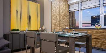 Loggiából ablakos konyha - elegáns modern lakás a terek átszervezésével