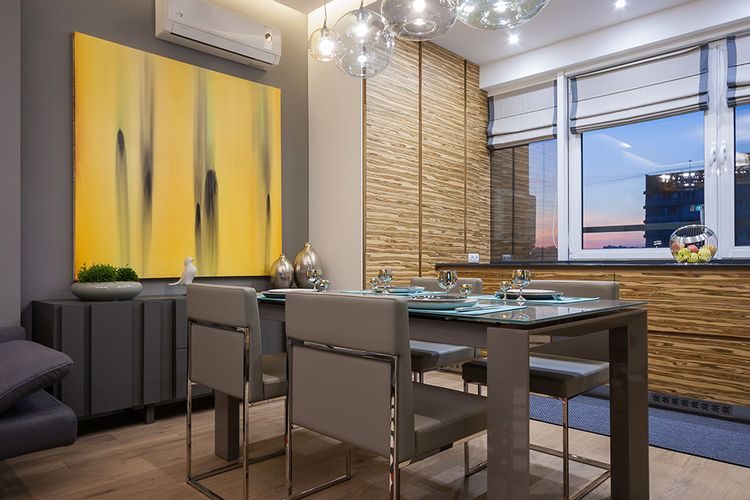 Loggiából ablakos konyha - elegáns modern lakás a terek átszervezésével