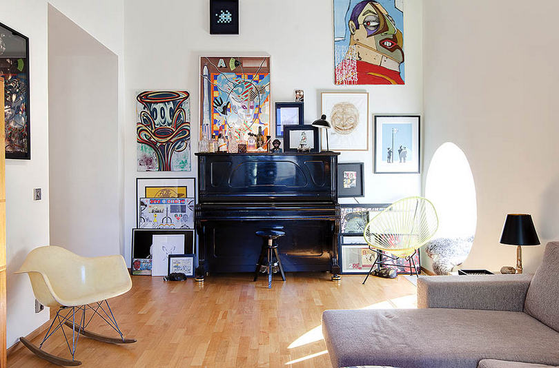 Bohém lakberendezés és egy szép világoskék konyha - 93nm-es lakás 2