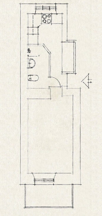 Elegáns kis 25nm-es lakás finom részletekkel, felületekkel és világítással- alaprajz