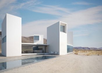 Négyszemű nyaraló a sivatagban, alvótornyokkal négy égtáj felé - Four Eyes House, Edward Ogosta Architecture