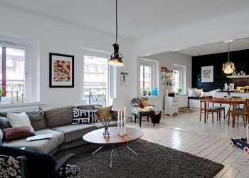 Hangulatos, 77nm-es lakás nyitott nappali, konyha, étkező zónákkal - skandináv lakberendezés 1