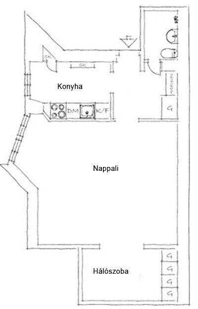 Stílusosan felújított 51nm-es másfél szobás lakás - alaprajz Stílusosan felújított 51nm-es másfél szobás lakás - alaprajz