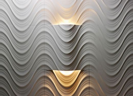 Ívelt kő falburkolat a Lithos-tól - az új Favo Curve