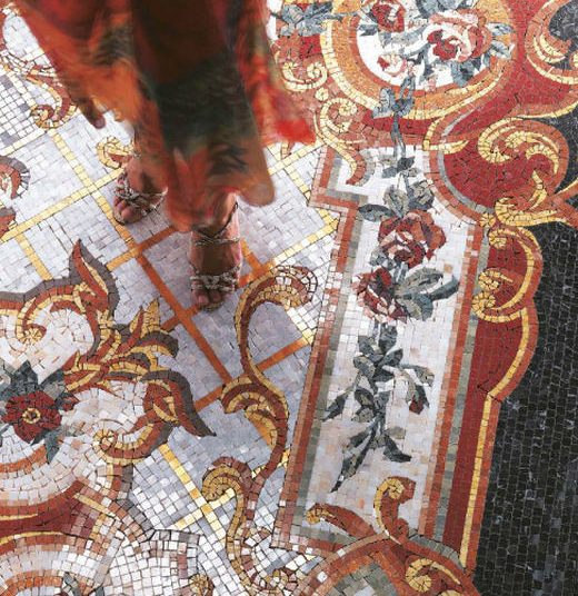Luxus mozaik csempe szőnyeg a barokk romanticizmus jegyében - SICIS mozaikok
