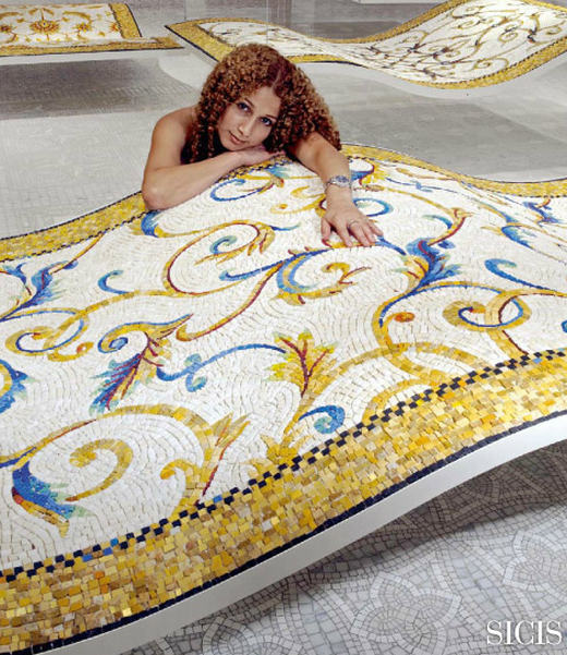 Luxus mozaik csempe szőnyeg a barokk romanticizmus jegyében - SICIS mozaikok