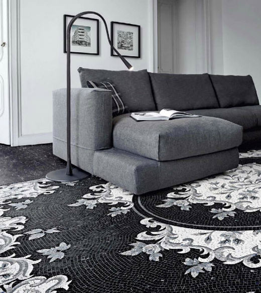 Luxus mozaik csempe szőnyeg a barokk romanticizmus jegyében - SICIS mozaikok