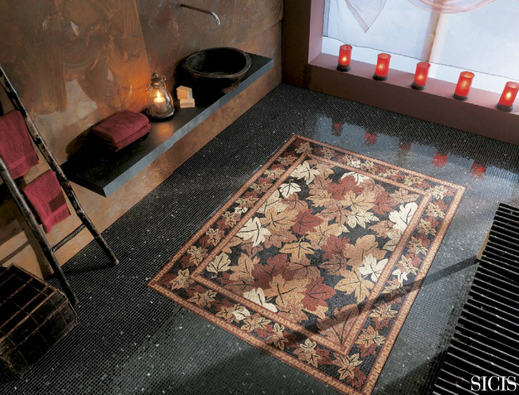 Luxus mozaik csempe szőnyeg a barokk romanticizmus jegyében - SICIS mozaikok