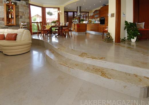 Jura mészkő, beige és vörös padlóburkolat