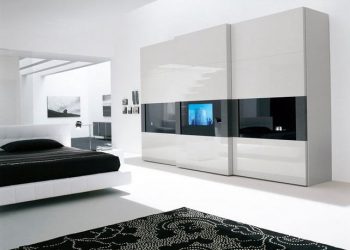 Presotto gardrób beépített televíziókészülékkel - esztétikum és funkcionalitás a hálószobában 1