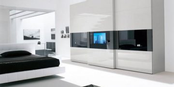 Presotto gardrób beépített televíziókészülékkel - esztétikum és funkcionalitás a hálószobában 1