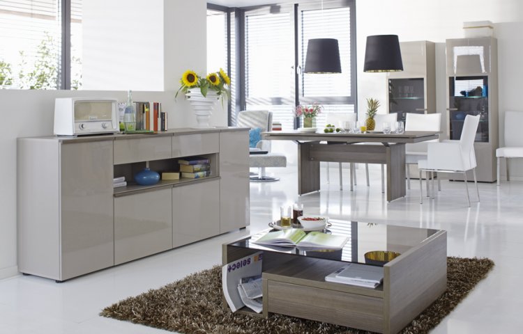 LINEA W magasfényű nappali elemes bútor család