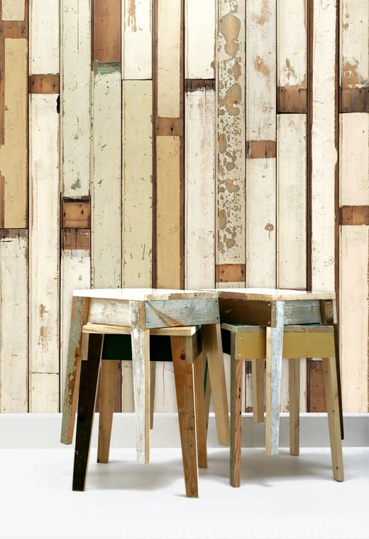 Rusztikus tapéta törmelék fa motívummal - Piet Hein Eek