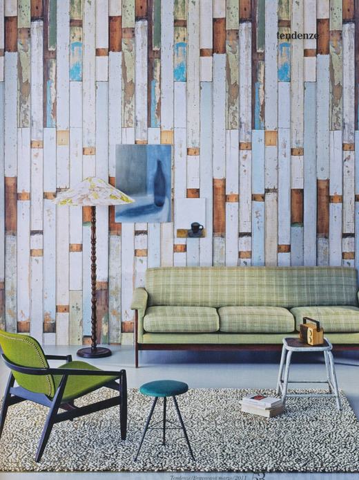 Rusztikus tapéta törmelék fa motívummal - Piet Hein Eek