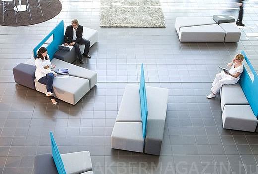 Közösségi terek és várószobák arculatát színesítő, formabontó stílusú kanapé | Diagonal - MARTELA