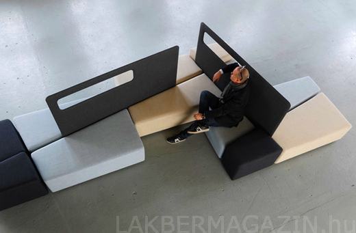 Közösségi terek és várószobák arculatát színesítő, formabontó stílusú kanapé | Diagonal - MARTELA