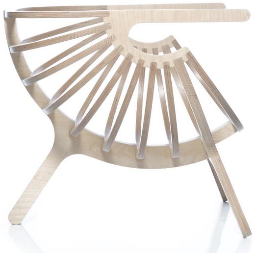 Egyedi íves, minimál furnérlemez szék - BRANCA