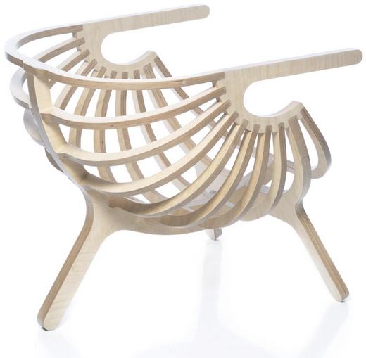 Egyedi íves, minimál furnérlemez szék - BRANCA