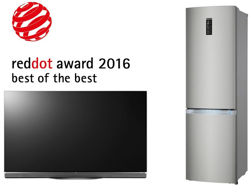 Egy LG OLED TV és egy alulfagyasztós hűtőszekrény Best of the Best  elismerést érdemelt ki - Red Dot Award