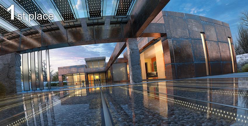 3D látványterv verseny - ház medencével