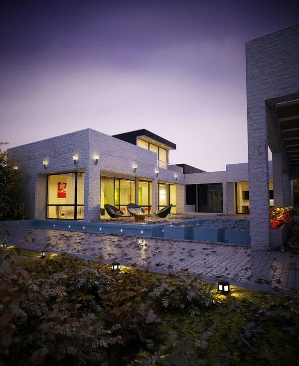 3D látványterv verseny - ház medencével