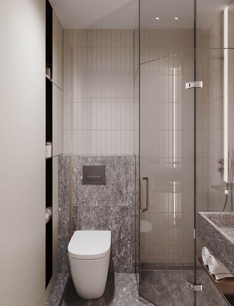 Kis mellékhelyiség zuhanyfülkével