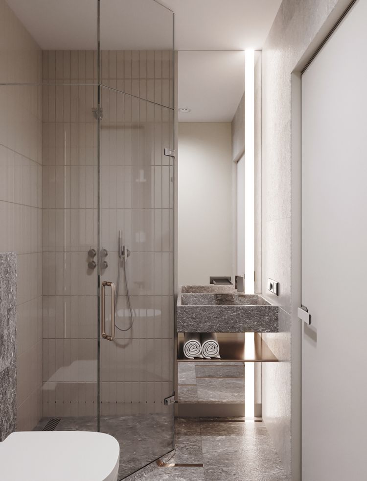 Kis mellékhelyiség zuhanyfülkével