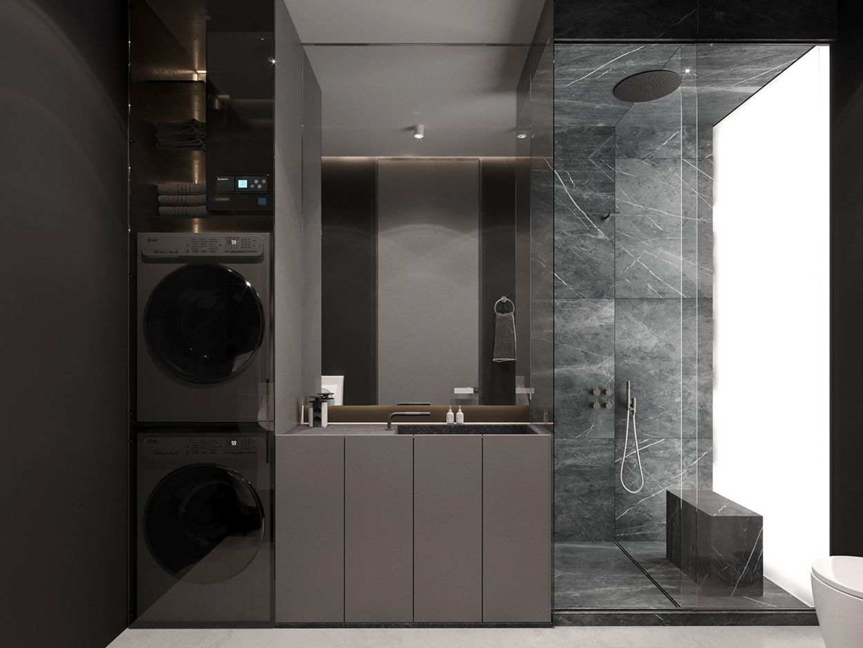 Szürke árnyalatok sok üveggel