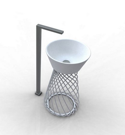 Drótváz design - szabadon álló mosdó | HIDRA Wire