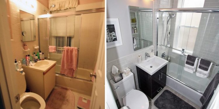Kis fürdőszoba felújítása - beázás után teljes átalakítás