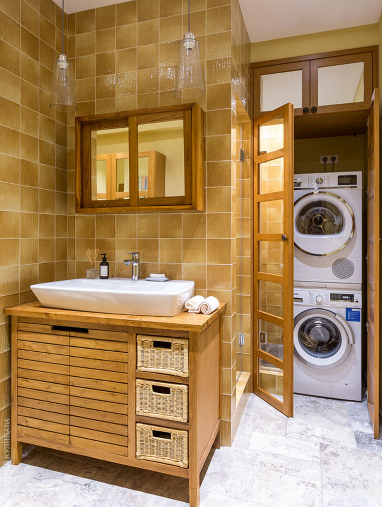 Hogyan helyezheted el a mosógépet praktikusan ha kicsi a fürdőszoba - 21 ötlet