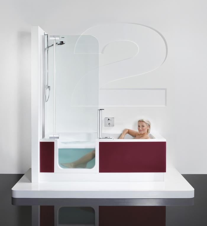 Fürdőkád és zuhany egybeépítve - Twinline 2, ARTWEGER