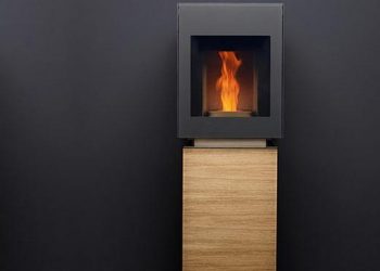 Modern pellet kályha mely egyben látványos design bútor