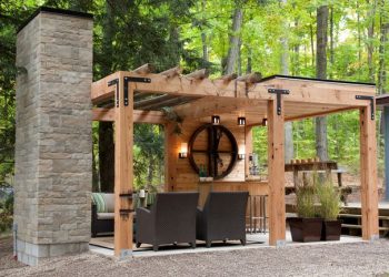 Pergola és fedett terasz egyben - kültéri konyhával, kandallóval 1