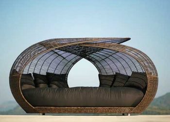 kerti bútor - műrattan ágy