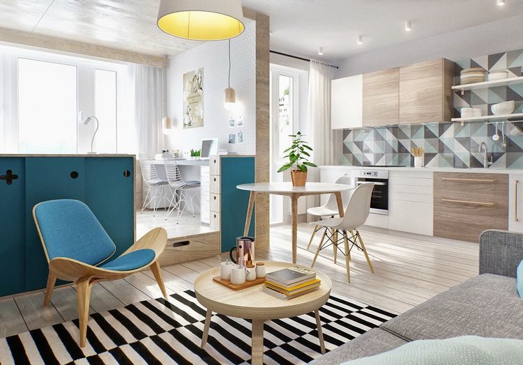 Két egyedi kis 40nm-es lakás ötletes lakberendezési tervei alaprajzokkal