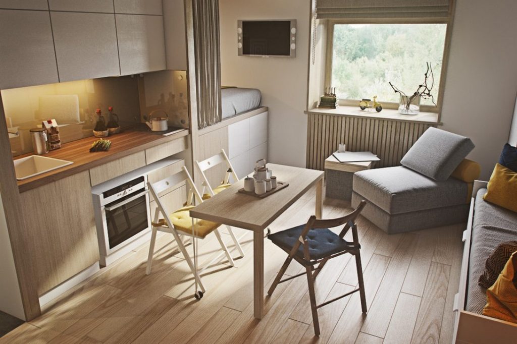 Ergonómia felsőfokon - tökéletes helykihasználás és funkcionalitás kis lakásban - egy 20m2-es, hangulatos mini otthon