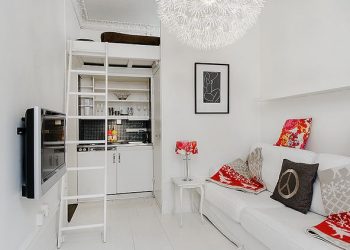 Fehér, modern, praktikus - egy szobás, 21nm-es kis lakás galériával