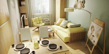 Egy szép példa 26.5m2-es pici lakás berendezésére - lágy színek, otthonos hangulat